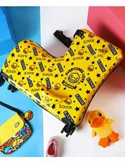 AO WEI LA OW Cute Unisex Kids Ride On Suitcase Travel Trolley Case Spinner Carry On Luggage With Wheels Suggest Fits To Kids Aged 3-6 Years Old(Yellow/01, 20 Inch) -suitcase shop 51rCAsfrsCL