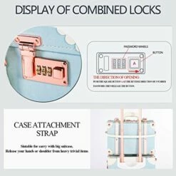 COTRUNKAGE 24 Inch Large Vintage Luggage Set 2 Pieces Rolling Suitcases For Women (13" & 24", Sky Blue) -suitcase shop 51rT87MOSxL