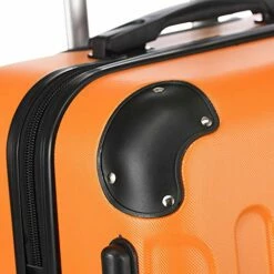 SSLine 3 Piece Luggage Sets Hardshell Spinner Luggages Swivel Wheels Suitcase Portable Rolling Trolley Case - 20" 24" 28" Spinner Suitcases Orange -suitcase shop 51rrOgDya2L