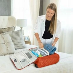 16.5" Underseat Women Luggage Carry On Suitcase - Small Rolling Tote Bag With Wheels (Orange) -suitcase shop 51sinw8SFHL