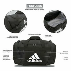 Adidas Defender III Medium Duffel Bag, Black/White -suitcase shop 51tSmPWnHCL 8ddbe493 2b4c 4b71 b4e8 819e751fd172