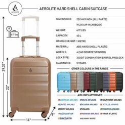 Large Capacity Maximum Allowance 22x14x9 Airline Approved By Delta United Southwest & More Carry On Luggage Bag | Rolling Travel Suitcase | Lightweight Small Hard Shell Trolley | 19.3x14x9in Body Size -suitcase shop 51uB3HxiEeL