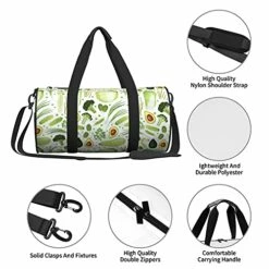 Fredeulva Cabbage Squash Leek Onion Asparagus Duffel Bag Canvas Shoulder Round Gym Sports Travel Weekender Bags For Man Women -suitcase shop 51uODNYZv0S