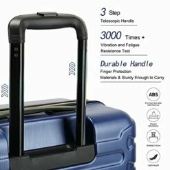 SHOWKOO 3 Piece Luggage Sets Expandable ABS Hardshell Hardside Lightweight Durable Spinner Wheels Suitcase With TSA Lock (Deep Blue) 12 SHOWKOO 3 Piece Luggage Sets Expandable ABS Hardshell Hardside Lightweight Durable Spinner Wheels Suitcase With TSA Lock (Deep Blue) -suitcase shop 51v2 FSdJQS