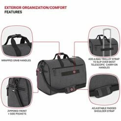 SwissGear Full-Sized Folding Garment Duffel Bag, Heather Grey, Hanging (23-Inch) -suitcase shop 51vfkQUK0EL