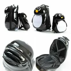 Kiddietotes Kids Carry-on Upright Luggage Suitcase And Backpack Set - Smooth Rolling Wheels - Penguin -suitcase shop 51w GDGC4kL
