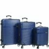Dejuno Luna Lightweight 3-Piece Hardside Spinner Luggage Set, Blue, One Size -suitcase shop 51xYB0Awp2L