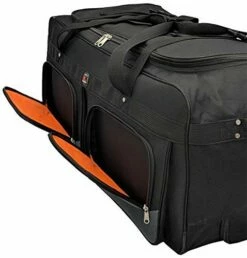 Amaro 36in Rolling Duffel Bag With Wheels | Travel Duffle Luggage Bag | Lightweight Rolling Bag L | Retractable Pull Handle (Black) -suitcase shop 51xxppCJHmL
