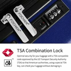 FOCHIER 3 Piece Hardshell Luggage Set, Expandable Hardside Lightweight Fashion PC+ABS Suitcase With Spinner Wheels & TSA Lock (20/24/28), Blue -suitcase shop 51y kJzDvhS