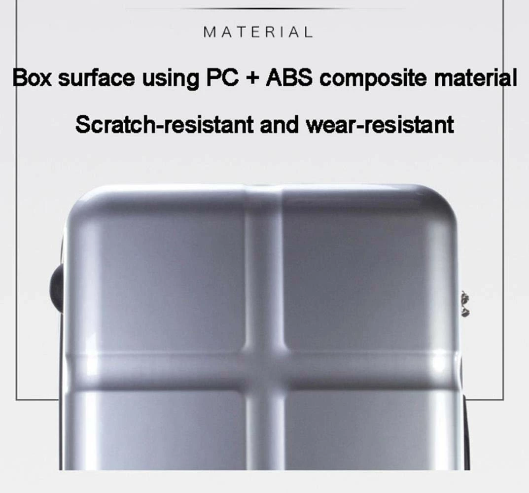 Suitcase, Lightweight, Large 28-Inch Hard-Shell Aluminum Alloy Suitcase, 4 Spinner Wheels, Abs Luggage Travel Trolley, Silver, 20 Inch 6 Suitcase, Lightweight, Large 28-Inch Hard-Shell Aluminum Alloy Suitcase, 4 Spinner Wheels, Abs Luggage Travel Trolley, Silver, 20 Inch - Image 4