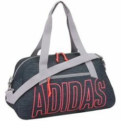 Adidas Graphic Duffel Bag, Legacy Blue Canvas/Signal Pink/Glory Grey, One Size