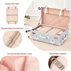 UNIWALKER Vintage Suitcase Set 20 Inch Carry On Spinner Luggage With 12 Inch Handbag For Women -suitcase shop 51z1OxVDTvL