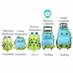 Yodo Zoo 3-Way Toddler Backpack With Wheels Or Little Kids Rolling Luggage, With Front Pouch And Side Bottle Holders, For Toddler Boys And Girls, Dinosaur -suitcase shop 618H54ZJ4eL