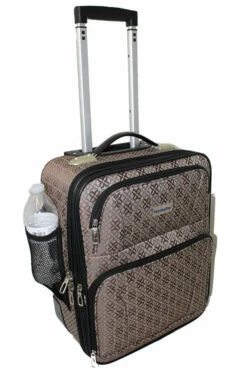 BoardingBlue Rolling Personal Item Luggage Under Seat For The Airlines Of American, Frontier, Spirit (Brown)