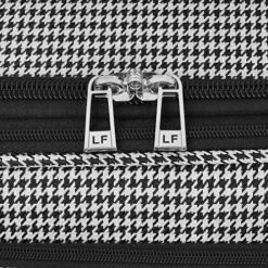 LONDON FOG Cambridge II 15-Inch 8 Wheel Under Seat Bag, Black White Houndstooth -suitcase shop 61AQCVtm6lL