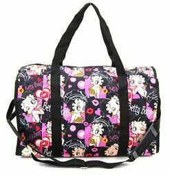 Betty Boop Large Duffel Bag, Durable Microfiber (black W/o Hook) 7 Betty Boop Large Duffel Bag, Durable Microfiber (black W/o Hook) -suitcase shop 61MY5E21dgL