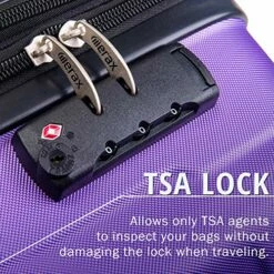 Merax Luggage Set Expandable 3 Piece Sets With TSA Lock, Lightweight Hardside Luggage With Spinner Wheels (Purple) -suitcase shop 61dfWnJ5JWL
