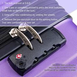 Expandable ABS Durable Suitcase 3 Piece Luggage Sets Lightweight With Double Wheels TSA Lock Spinner, Unisex Adults Teens Home Outddor Carry On Luggage (Purple 20/24/28 Inch) -suitcase shop 61kmN28tysS