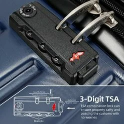 SHOWKOO 3 Piece Luggage Sets Expandable ABS Hardshell Hardside Lightweight Durable Spinner Wheels Suitcase With TSA Lock (Deep Blue) 14 SHOWKOO 3 Piece Luggage Sets Expandable ABS Hardshell Hardside Lightweight Durable Spinner Wheels Suitcase With TSA Lock (Deep Blue) -suitcase shop 61vs3A181rS