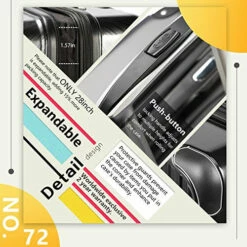 Coolife Luggage Expandable(only 28") Suitcase PC+ABS Spinner 20in 24in 28in Carry On (white Grid New, L(28in)) -suitcase shop 61zfL3eOUnL 5e8c73d8 b8e7 4352 a52f 932818e4a919