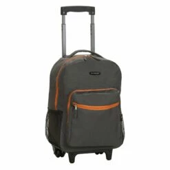 Rockland Luggage 17 Inch Rolling Backpack, Charcoal, One Size