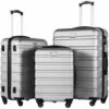 COOLIFE Luggage 3 Piece Set Suitcase Spinner Hardshell Lightweight TSA Lock (sliver3) -suitcase shop 719UXbDMjwL