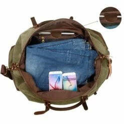 Duffel Bag, Berchirly 21" Large Canvas Leather Travel Sports Gym Bag Toiletry Bag Shoulder Carryon Luggage For Men Women - Army Green -suitcase shop 71FMEiEEQ 2BL