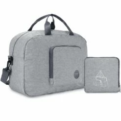 16" Foldable Duffle Bag 20L For Travel Gym Sports Packable Lightweight Luggage Duffel Water-resistant By WANDF (Light Grey 16", 16 Inches (20 Liter)) -suitcase shop 71HZKjbW 2B L