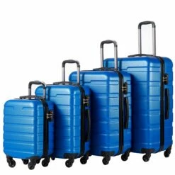 COOLIFE Luggage 3 Piece Set Suitcase Spinner Hardshell Lightweight TSA Lock (Family Set-blue1) -suitcase shop 71QFr3tkLoL