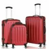 Goplus 3Pcs Luggage Set, Hardside Travel Rolling Suitcase, 20/24/28 Rolling Luggage Upright, Hardshell Spinner Luggage Set With Telescoping Handle, Coded Lock Travel Trolley Case (Wine) -suitcase shop 71Y3YTLLosL