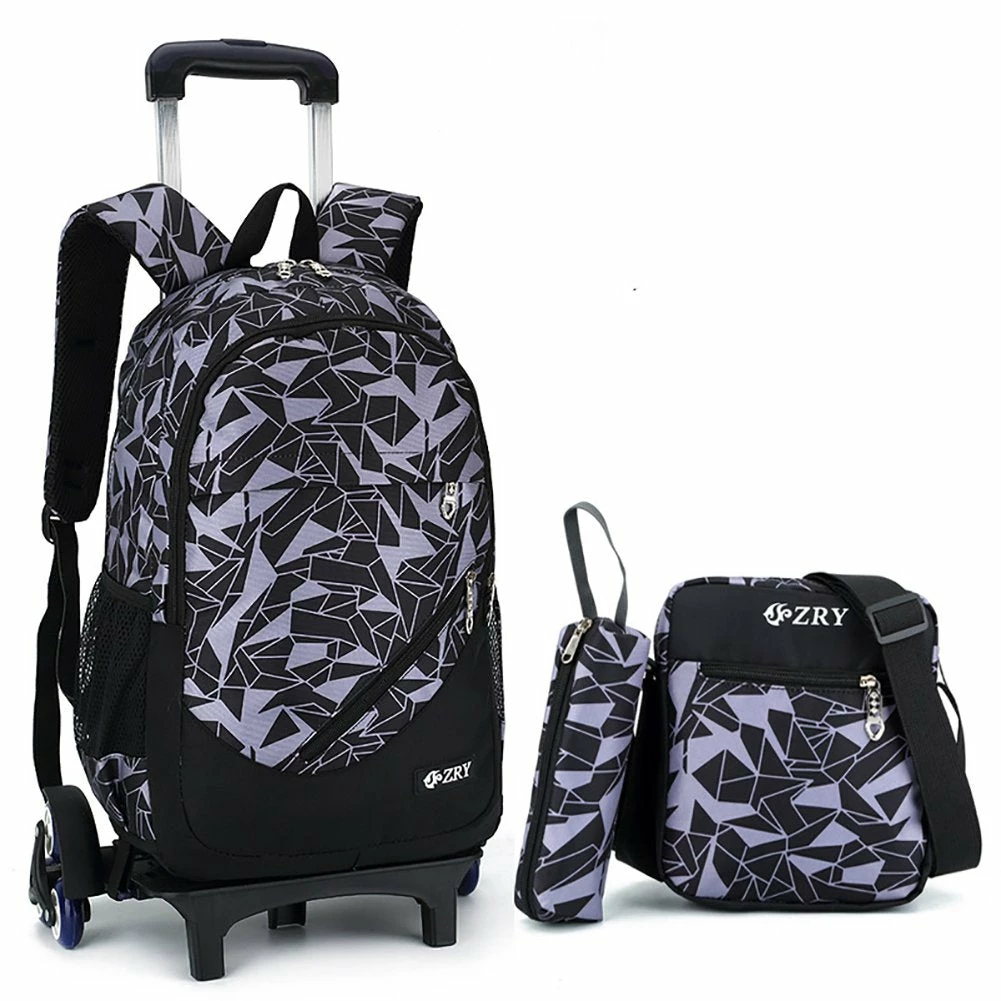 Meetbelify 3pcs Kids Rolling Backpacks Luggage Six Wheels Trolley School Bags (Black With 6 Wheels) 3 Meetbelify 3pcs Kids Rolling Backpacks Luggage Six Wheels Trolley School Bags (Black With 6 Wheels)