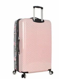 Betsey Johnson 30 Inch Checked Luggage Collection - Expandable Scratch Resistant (ABS + PC) Hardside Suitcase - Designer Lightweight Bag With 8-Rolling Spinner Wheels (Stripe Roses) -suitcase shop 71hqZNTpMgL