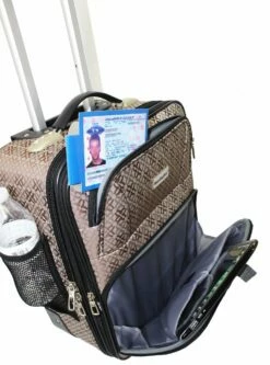 BoardingBlue Rolling Personal Item Luggage Under Seat For The Airlines Of American, Frontier, Spirit (Brown) -suitcase shop 71zZJYE9nZL