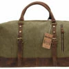 Duffel Bag, Berchirly 21" Large Canvas Leather Travel Sports Gym Bag Toiletry Bag Shoulder Carryon Luggage For Men Women - Army Green -suitcase shop 815xyx 2B5gQL
