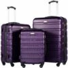 COOLIFE Luggage 3 Piece Set Suitcase Spinner Hardshell Lightweight TSA Lock (purple2) -suitcase shop 81B2EdRHOeL