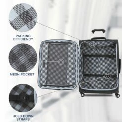Travelpro Maxlite 5 Lightweight Checked Medium 25" Expandable Softside Luggage Black, 25-inch -suitcase shop 81CQZPieoxL
