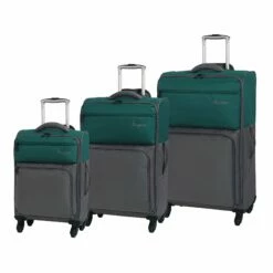 It Luggage Duotone 4 Wheel Lightweight Cabin Suitcase, 53 Cm, 34 L, Teal Green + Steel Grey -suitcase shop 81EqpNp0kDL