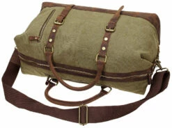 Duffel Bag, Berchirly 21" Large Canvas Leather Travel Sports Gym Bag Toiletry Bag Shoulder Carryon Luggage For Men Women - Army Green -suitcase shop 81YXGrx4FaL
