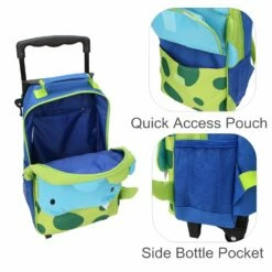 Yodo Zoo 3-Way Toddler Backpack With Wheels Or Little Kids Rolling Luggage, With Front Pouch And Side Bottle Holders, For Toddler Boys And Girls, Dinosaur -suitcase shop 81dSHbtjeTL