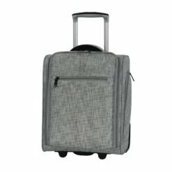 It Luggage 17.1" Stitched Squares 2 Wheel Underseat Tote, Flint Grey