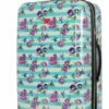 Betsey Johnson 26 Inch Checked Luggage Collection - Expandable Scratch Resistant (ABS + PC) Hardside Suitcase - Designer Lightweight Bag With 8-Rolling Spinner Wheels (Stripe Floral Hummingbird) -suitcase shop 81j6JjD237L