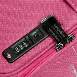 AmazonBasics Lightweight Luggage, Softside Spinner Travel Suitcase With Wheels - 22 Inch, Pink -suitcase shop 916t90BQTxL