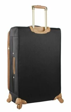 Steve Madden Luggage 3 Piece Softside Spinner Suitcase Set Collection (20"/28"/Under Seat Bag) (Harlo Black) -suitcase shop 91LFj164 2BfL