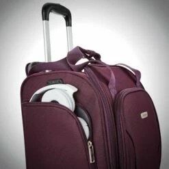 Samsonite Underseat Spinner With USB Port Carry-On Luggage, Purple, One Size -suitcase shop 91Lv 2BTonwAL