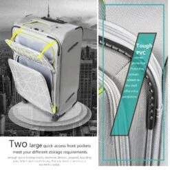 Coolife Luggage 3 Piece Set Suitcase Spinner Softshell Lightweight (blue+sliver) 10 Coolife Luggage 3 Piece Set Suitcase Spinner Softshell Lightweight (blue+sliver) -suitcase shop 91PxkSlFNqL