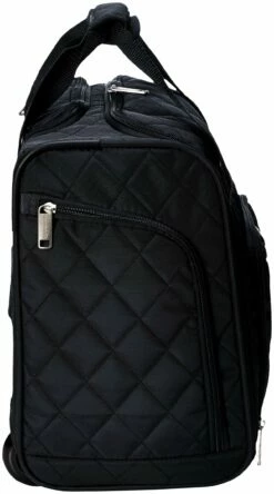 AmazonBasics Underseat Carry-On Rolling Travel Luggage Bag - Black Quilted -suitcase shop 91UGhmawijL