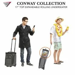 Travelers Club Luggage 17" Top Expandable Underseater W/Side USB Port Connector, Dark Gray Suitcase, Carry -suitcase shop 91YSDk5eckL