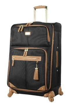 Steve Madden Luggage 3 Piece Softside Spinner Suitcase Set Collection (20"/28"/Under Seat Bag) (Harlo Black) -suitcase shop 91g3OQFLG4L