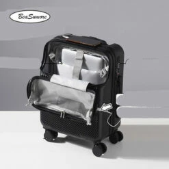 Travel Trolley Bag Rolling Luggage - Rolling Luggage Spinner 20 Inch -suitcase shop BeaSumore Front opening USB Rolling Luggage Spinner 20 inch light Suitcase Wheel Cabin Trolley Women s.jpg 640x640 7988506b 74e8 4983 97e4 ce02803121c3