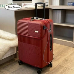 Travel Trolley Bag Rolling Luggage - Rolling Luggage Spinner 20 Inch -suitcase shop BeaSumore Front opening USB Rolling Luggage Spinner 20 inch light Suitcase Wheel Cabin Trolley Women s.jpg 640x640 d5fa0fdc 06dd 4546 805e e4761296d1c1